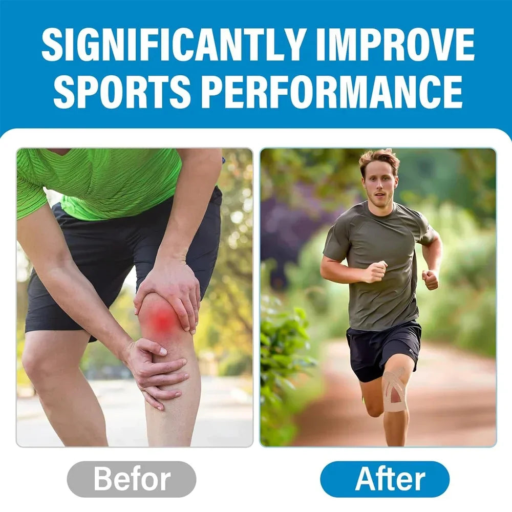 10PCS Waterproof & Elastic Kinesiology Knee Tape Blue