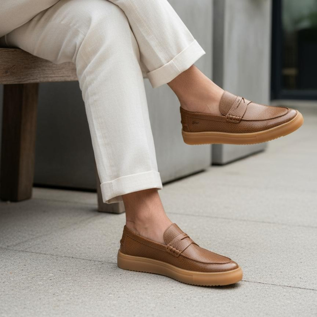 حذاء رياضي منخفض من الجلد من ماركة Penny Leather مقاس 22 