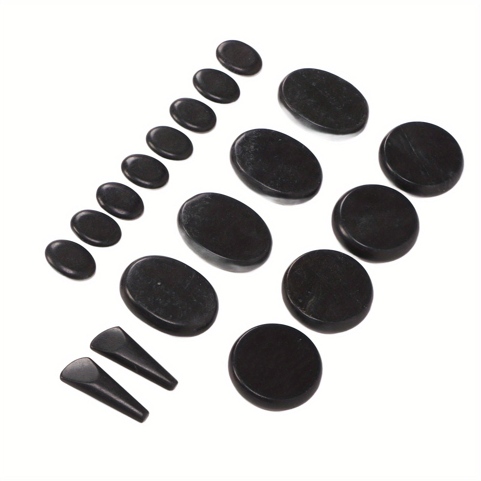18pcs Heated Basalt Massage Stones with Warmer Box(Black)