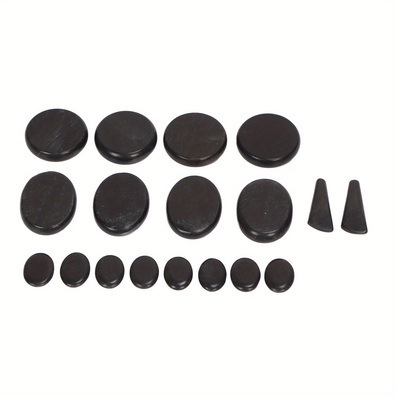 18pcs Heated Basalt Massage Stones with Warmer Box(Black)