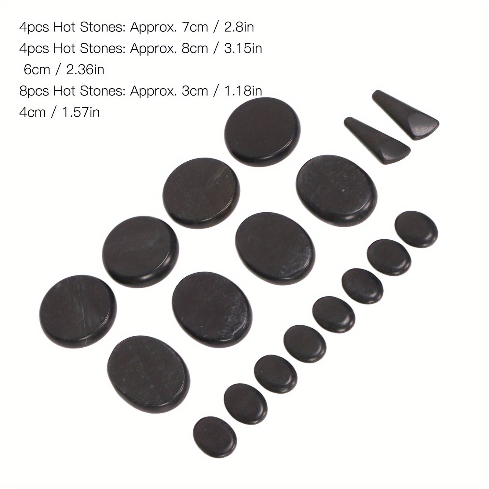 18pcs Heated Basalt Massage Stones with Warmer Box(Black)