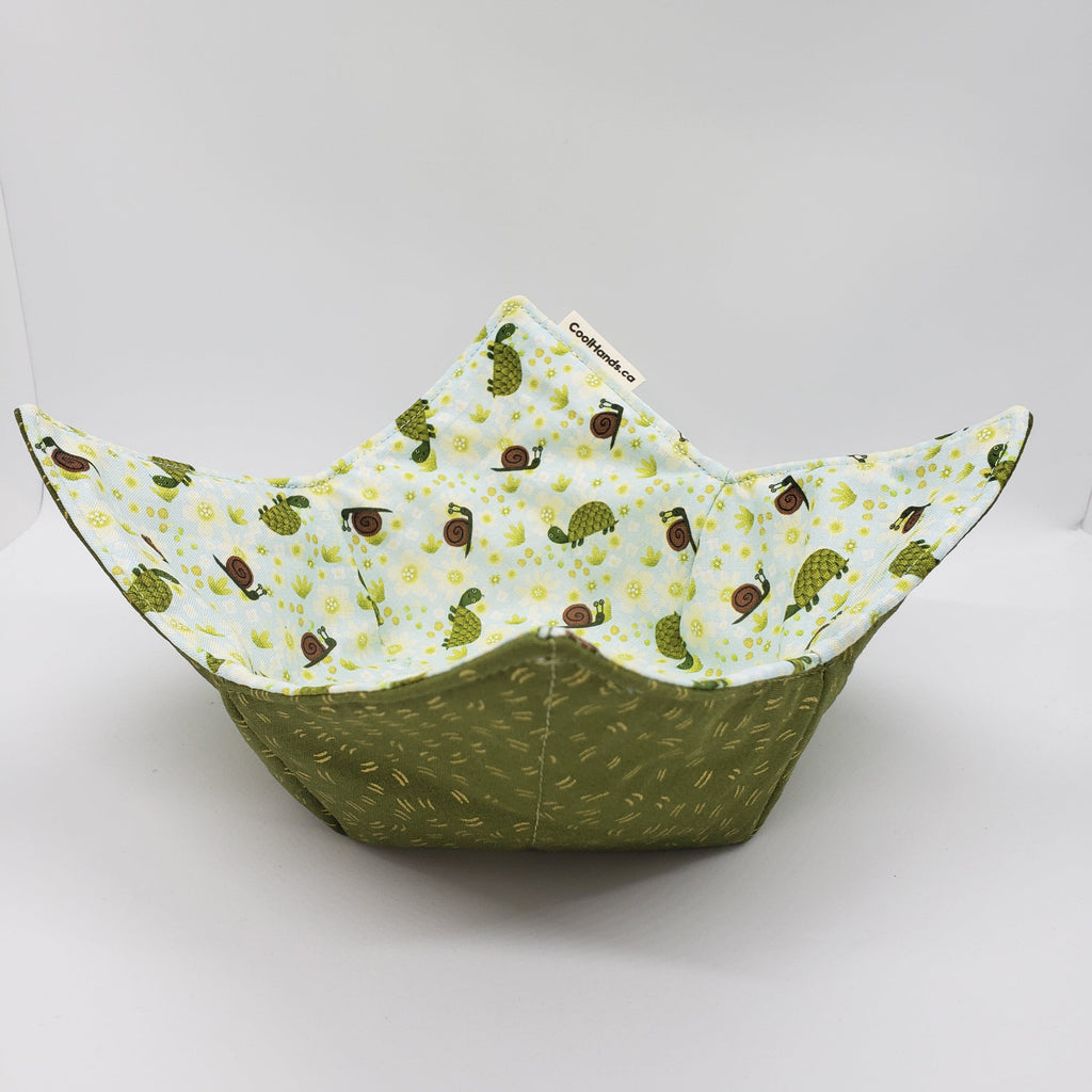 100% Cotton Microwavable Bowl Cozy - Slow and Steady
