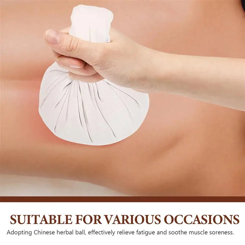 2pcs Herbal Massage Pouches Spa Compress Balls White