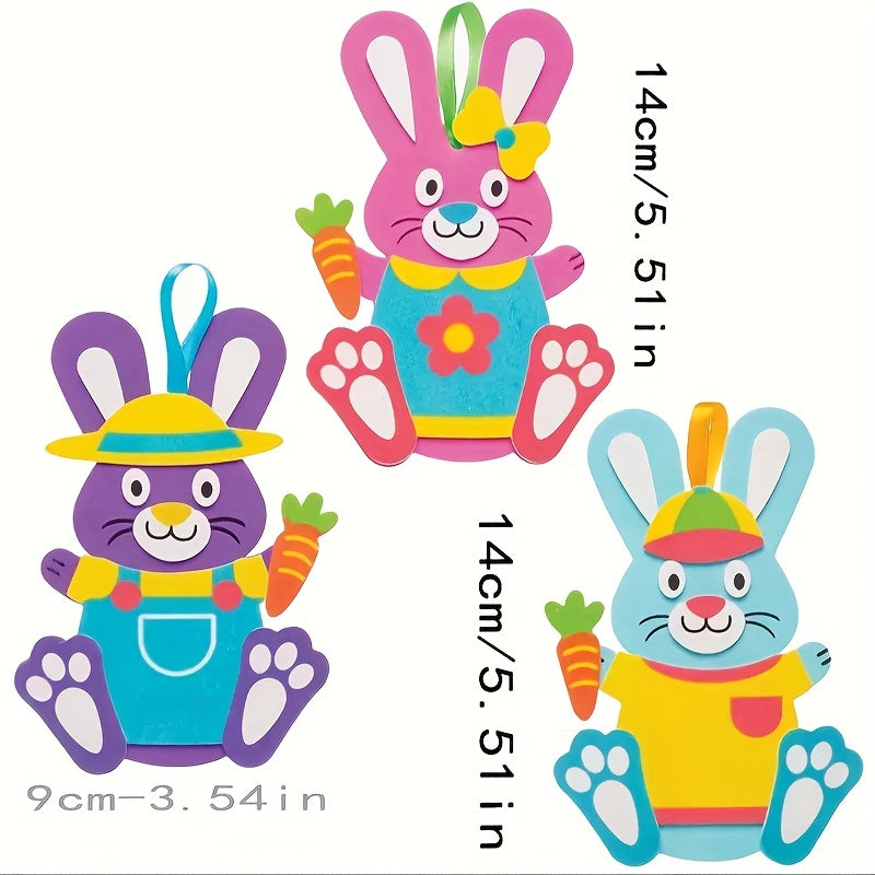 10pcs Easter Bunny DIY Craft Kit Foam Decals