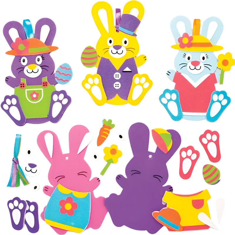 10pcs Easter Bunny DIY Craft Kit Foam Decals