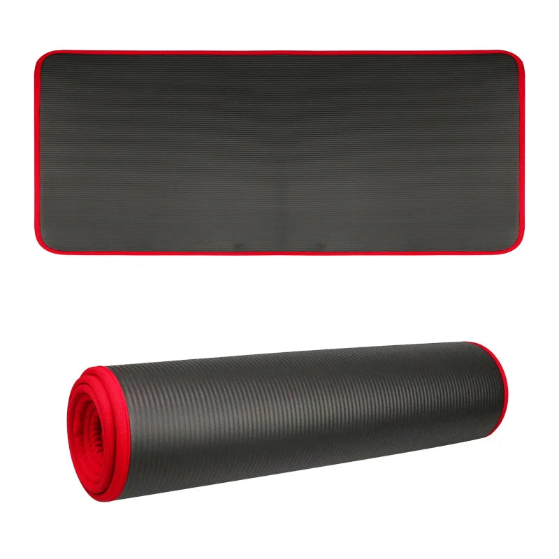 10MM Extra Thick Non-Slip NRB Yoga Mat 183x61cm Black-1