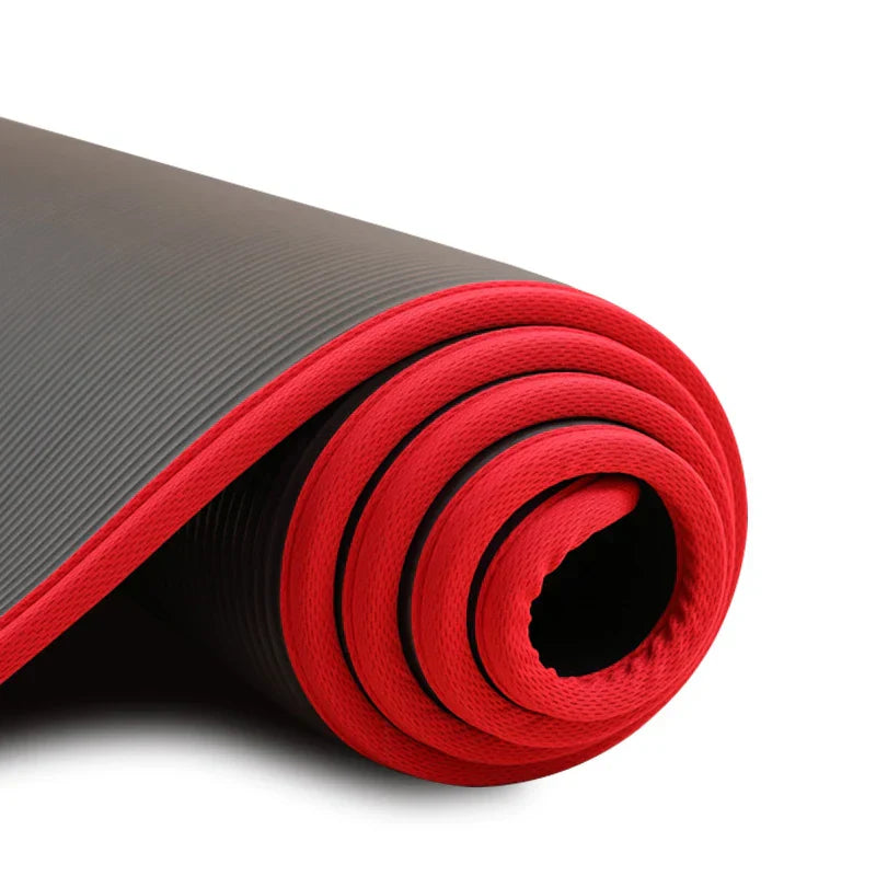 10MM Extra Thick Non-Slip NRB Yoga Mat 183x61cm Black-0