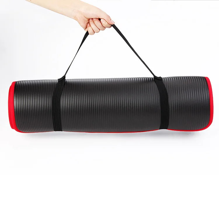 10MM Extra Thick Non-Slip NRB Yoga Mat 183x61cm Black-3