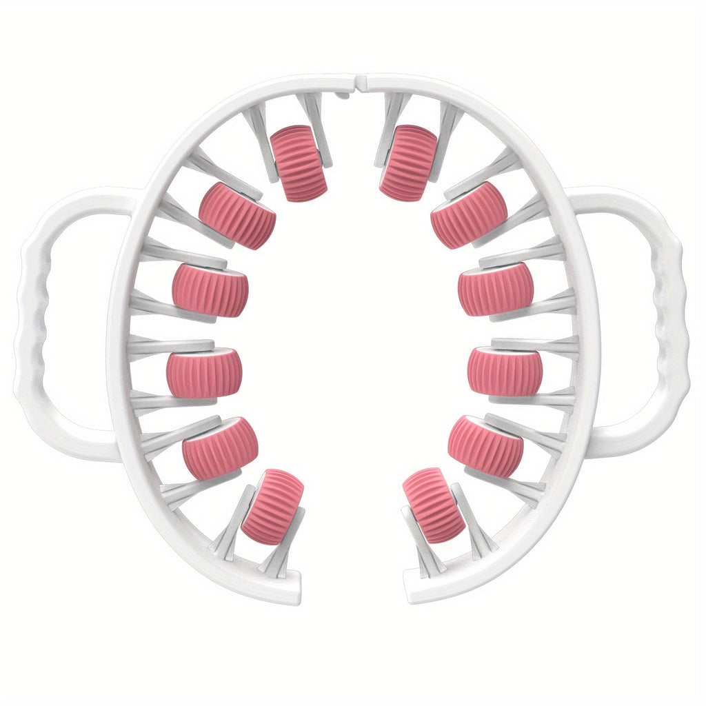 12-Wheel 360° Muscle Roller - Leg, Calf, Arm Massager(White)