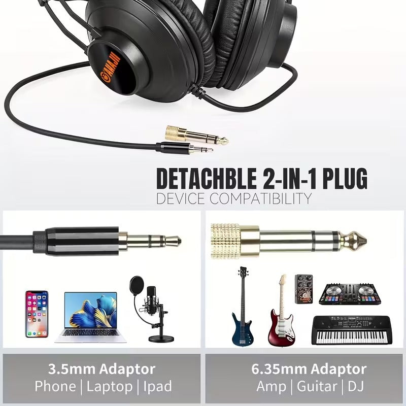 NNETM Wired Studio Monitor Headphones for Recording